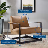 Skibbereen Vegan Leather Accent Chair in Tan