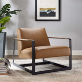 Skibbereen Vegan Leather Accent Chair in Tan