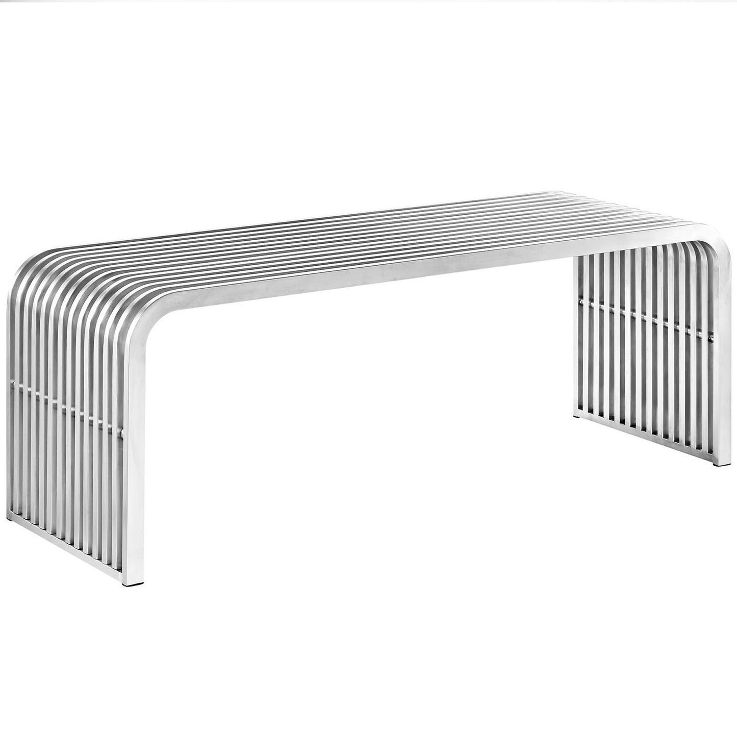 Pipe 47" Stainless Steel Bench by Furniture For America