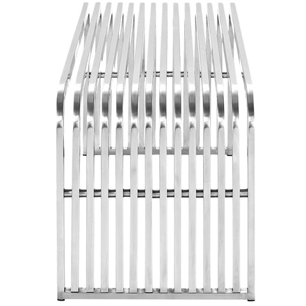 Pipe 47" Stainless Steel Bench in Silver