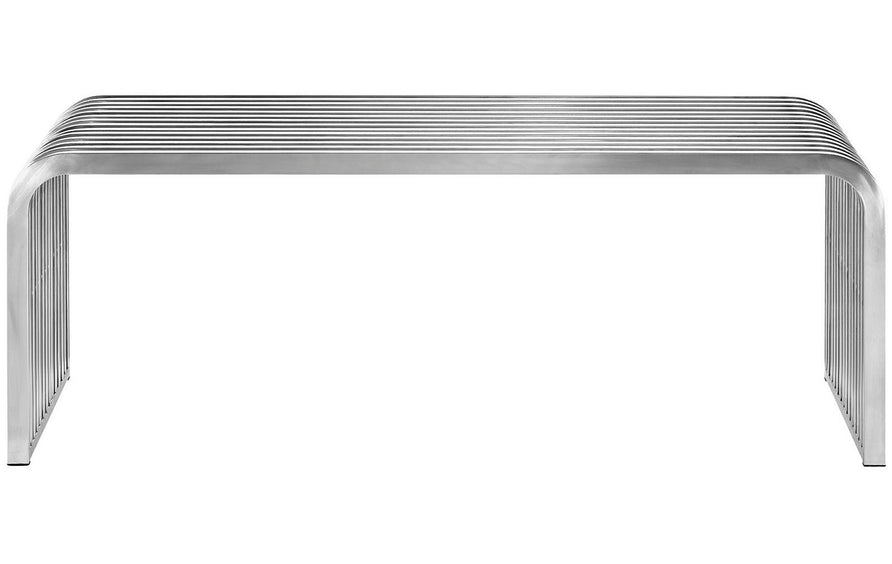 Brisa 47" Stainless Steel Bench in Silver