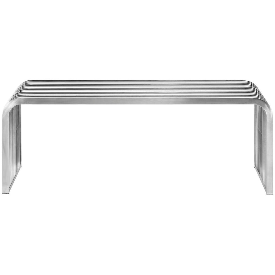 Brisa 47" Stainless Steel Bench in Silver
