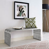 Brisa 47" Stainless Steel Bench in Silver