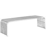 Brisa 60" Stainless Steel Bench in Silver