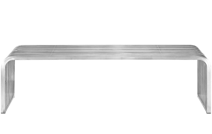 Brisa 60" Stainless Steel Bench in Silver