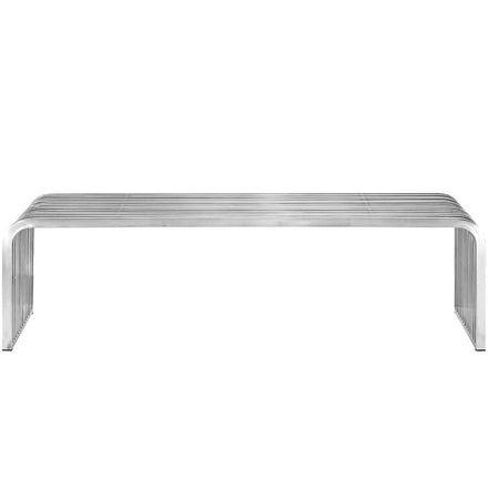 Pipe 60" Stainless Steel Bench in Silver