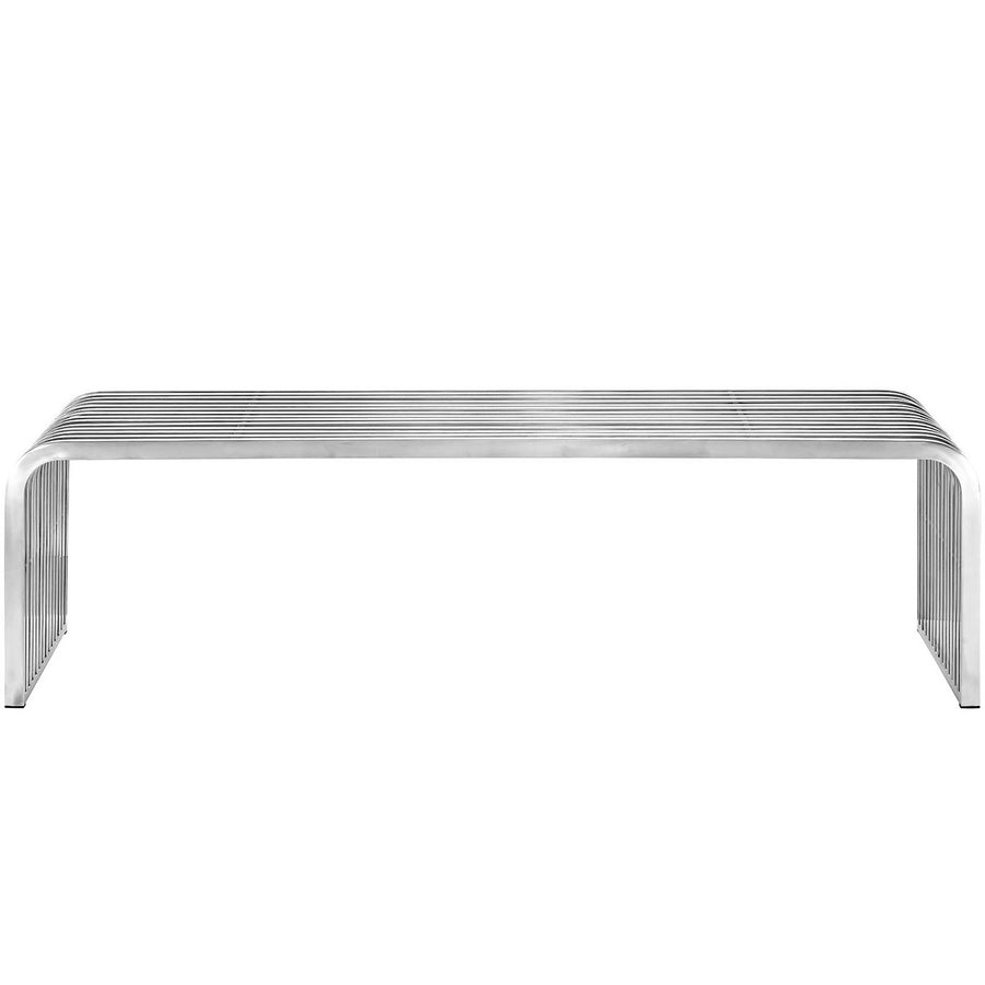 Brisa 60" Stainless Steel Bench in Silver