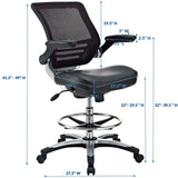 Pillar Drafting Chair in Black