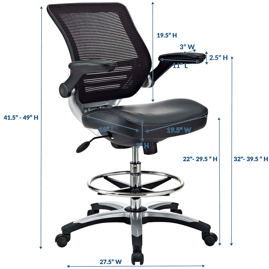 Pillar Drafting Chair in Black