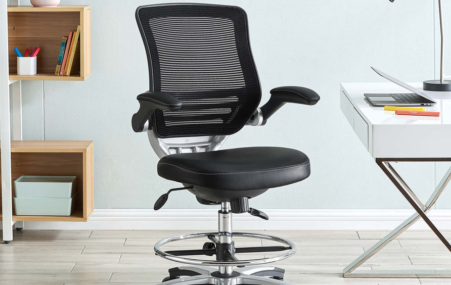 Pillar Drafting Chair in Black