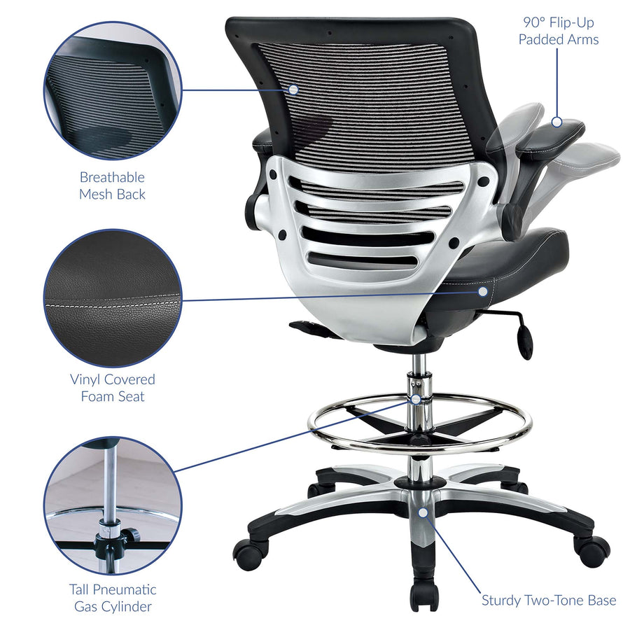 Pillar Drafting Chair in Black