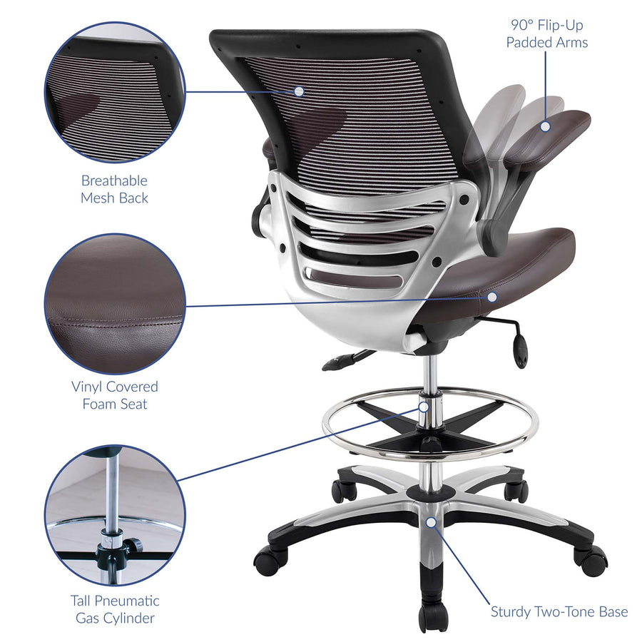 Pillar Drafting Chair in Brown