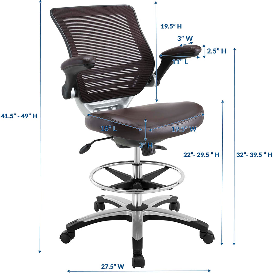 Pillar Drafting Chair in Brown