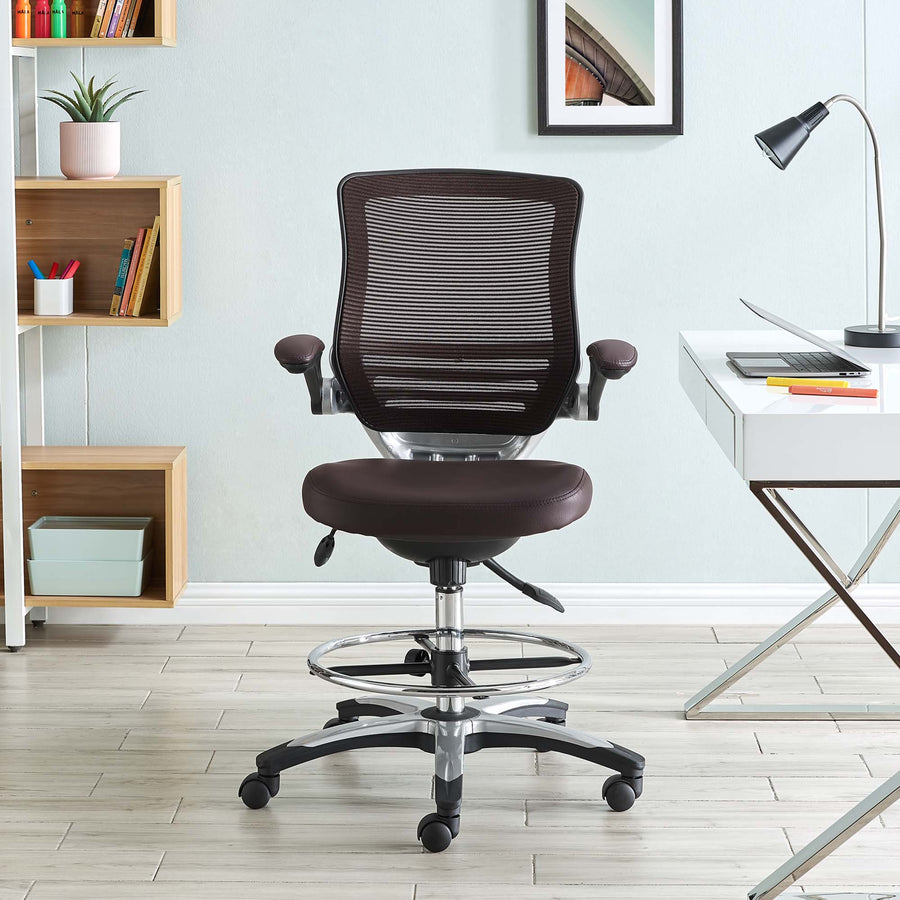 Pillar Drafting Chair in Brown