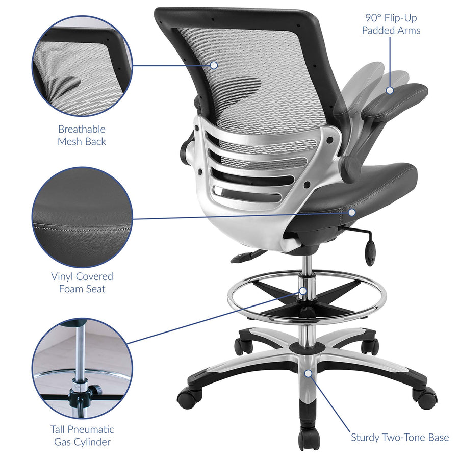 Pillar Drafting Chair in Gray