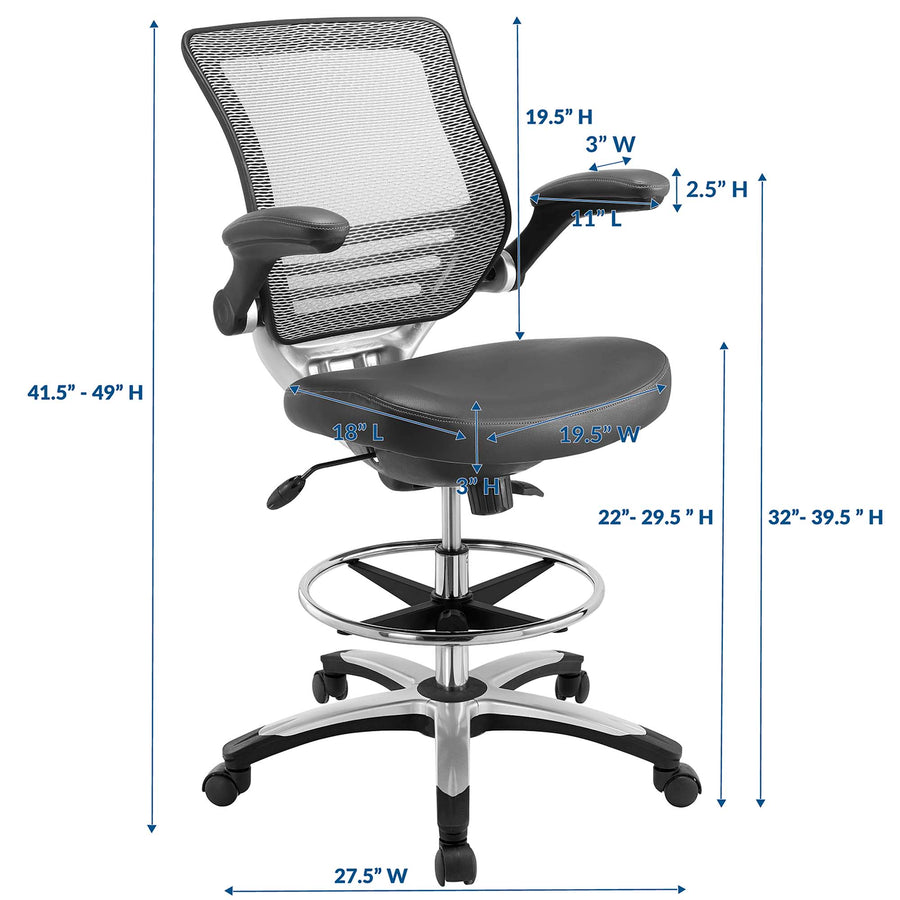 Pillar Drafting Chair in Gray
