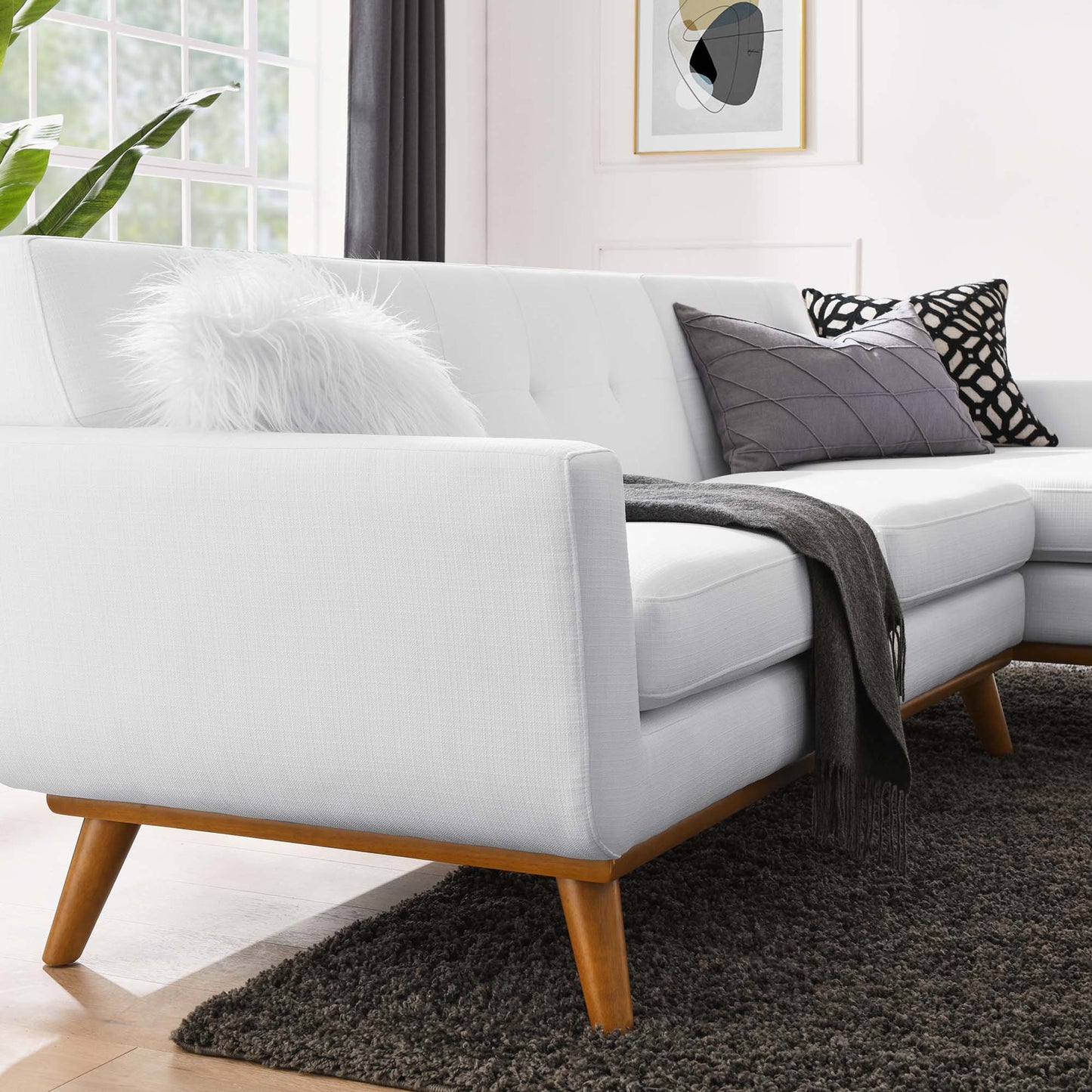 Engage Right-Facing Upholstered Fabric Sectional Sofa by Furniture for America