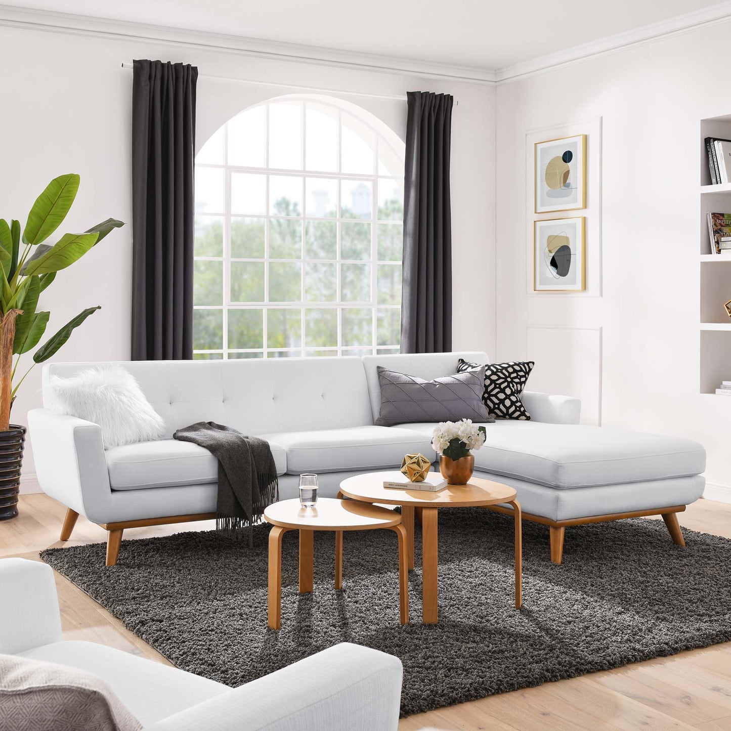 Engage Right-Facing Upholstered Fabric Sectional Sofa by Furniture for America
