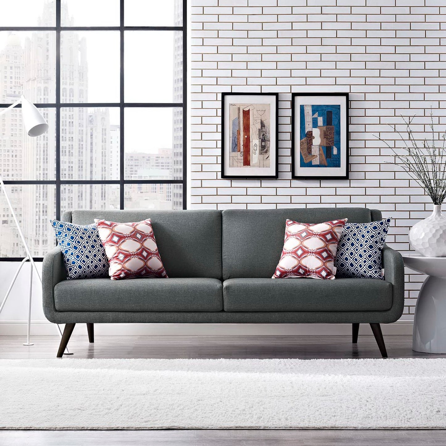Verve Upholstered Fabric Sofa by Furniture for America