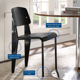 Eluned Dining Side Chair in Black Black