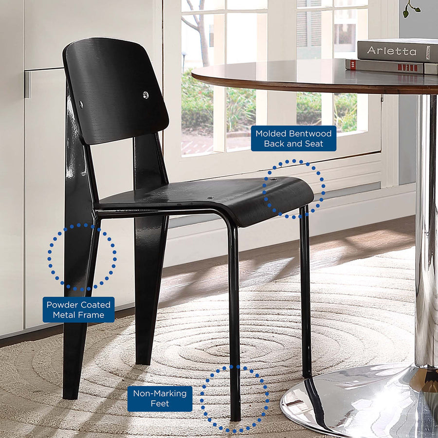 Eluned Dining Side Chair in Black Black