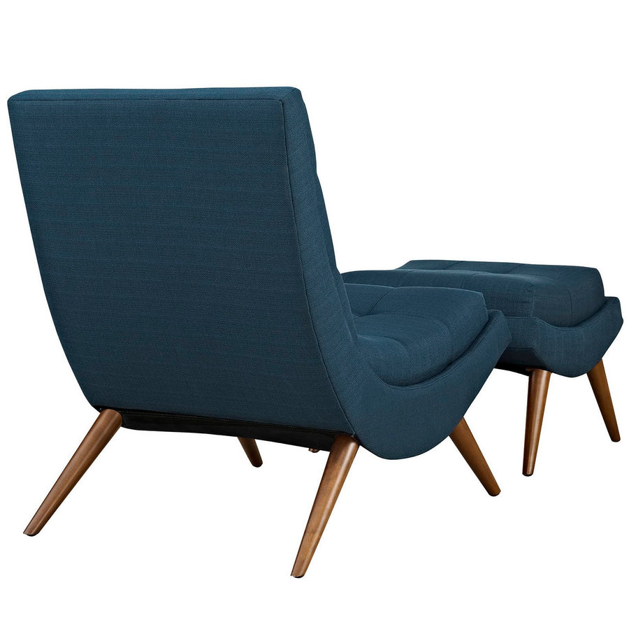 Kenmare Upholstered Fabric Lounge Chair Set in Azure