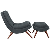 Kenmare Upholstered Fabric Lounge Chair Set in Gray