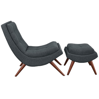Ramp Upholstered Fabric Lounge Chair Set by Furniture for America