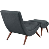 Kenmare Upholstered Fabric Lounge Chair Set in Gray