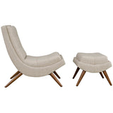 Kenmare Upholstered Fabric Lounge Chair Set in Sand
