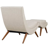 Kenmare Upholstered Fabric Lounge Chair Set in Sand