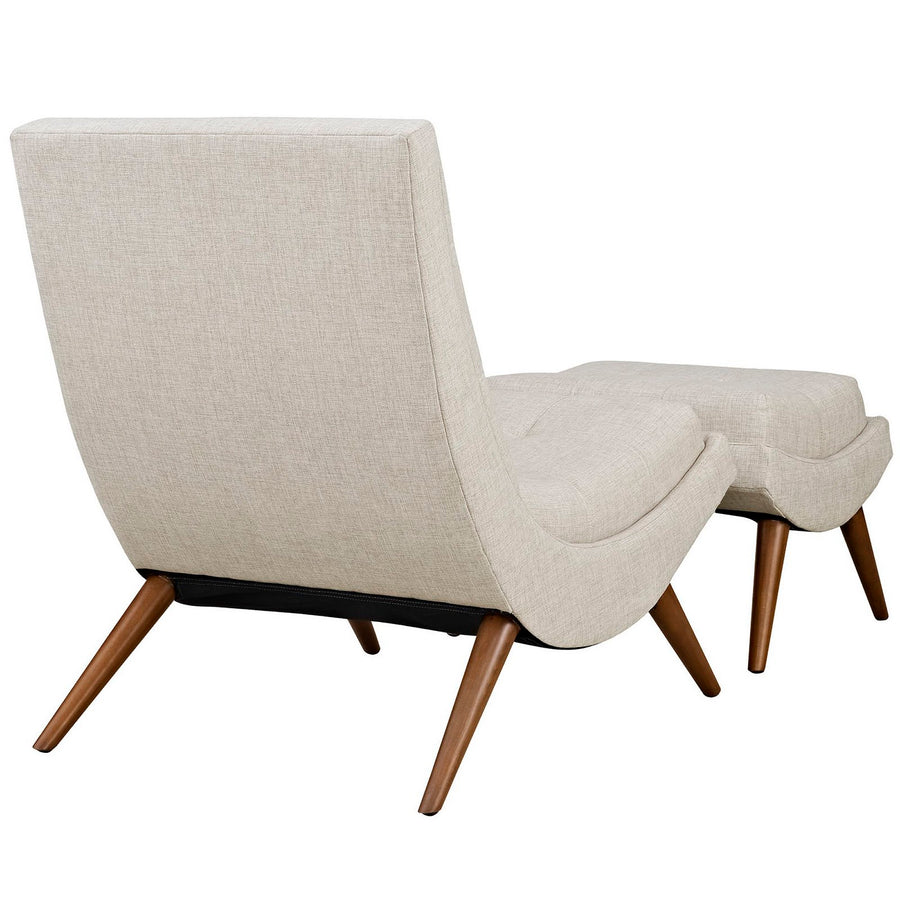 Kenmare Upholstered Fabric Lounge Chair Set in Sand