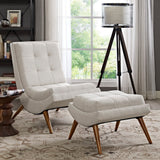 Kenmare Upholstered Fabric Lounge Chair Set in Sand