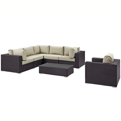 Convene 7 Piece Outdoor Patio Sectional Set by Furniture For America