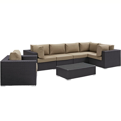 Convene 7 Piece Outdoor Patio Sectional Set by Furniture For America