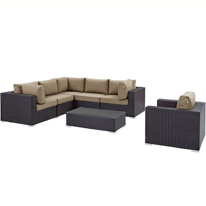 Convene 7 Piece Outdoor Patio Sectional Set by Furniture For America