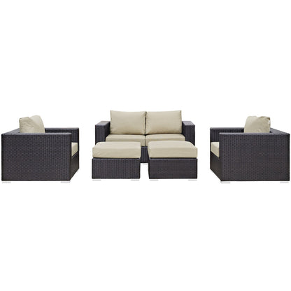 Convene 5 Piece Outdoor Patio Sofa Set by Furniture For America