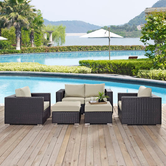 Convene 5 Piece Outdoor Patio Sofa Set by Furniture For America