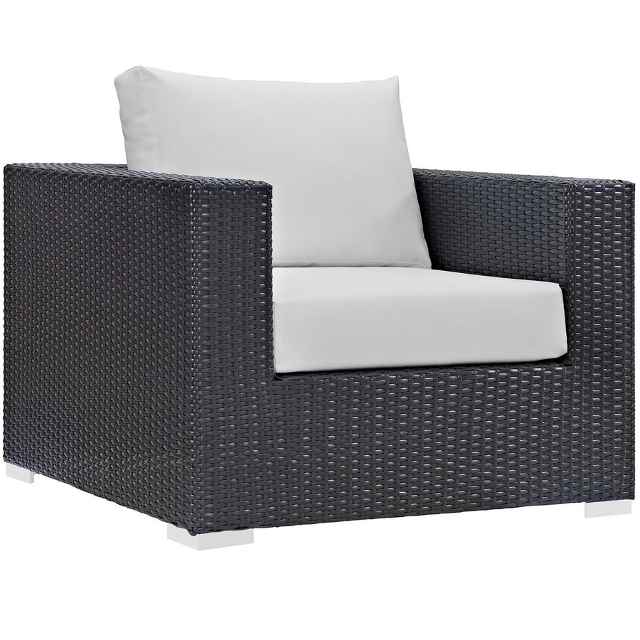Sienna 8 Piece Outdoor Patio Sofa Set in Espresso White
