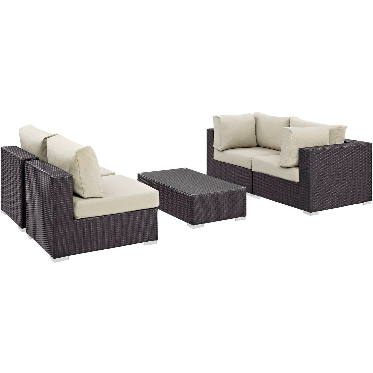 Convene 5 Piece Outdoor Patio Sectional Set by Furniture For America