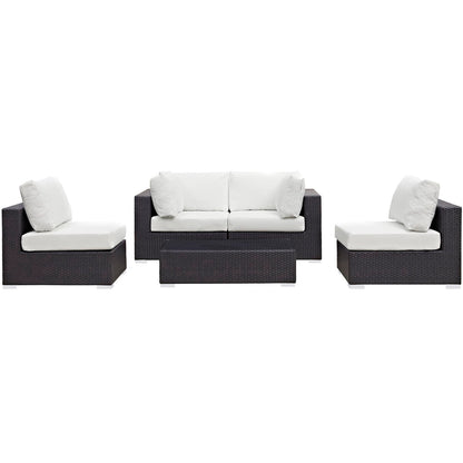 Convene 5 Piece Outdoor Patio Sectional Set by Furniture For America