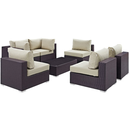 Convene 7 Piece Outdoor Patio Sectional Set by Furniture For America