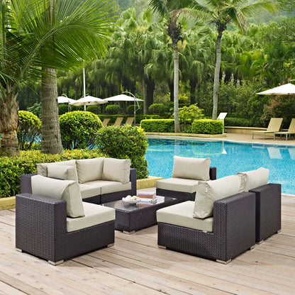 Convene 7 Piece Outdoor Patio Sectional Set by Furniture For America
