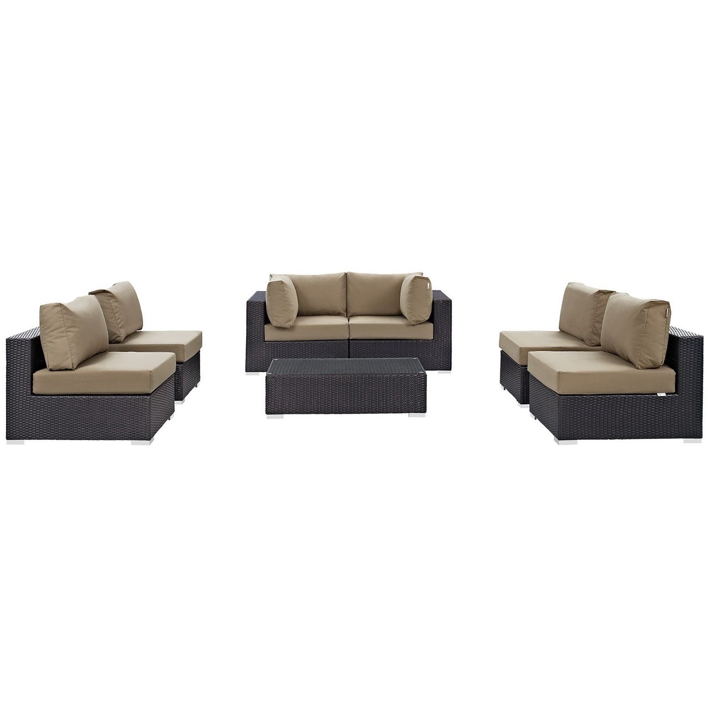 Convene 7 Piece Outdoor Patio Sectional Set by Furniture For America