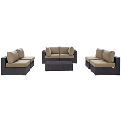Convene 7 Piece Outdoor Patio Sectional Set by Furniture For America