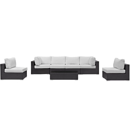 Convene 7 Piece Outdoor Patio Sectional Set by Furniture For America