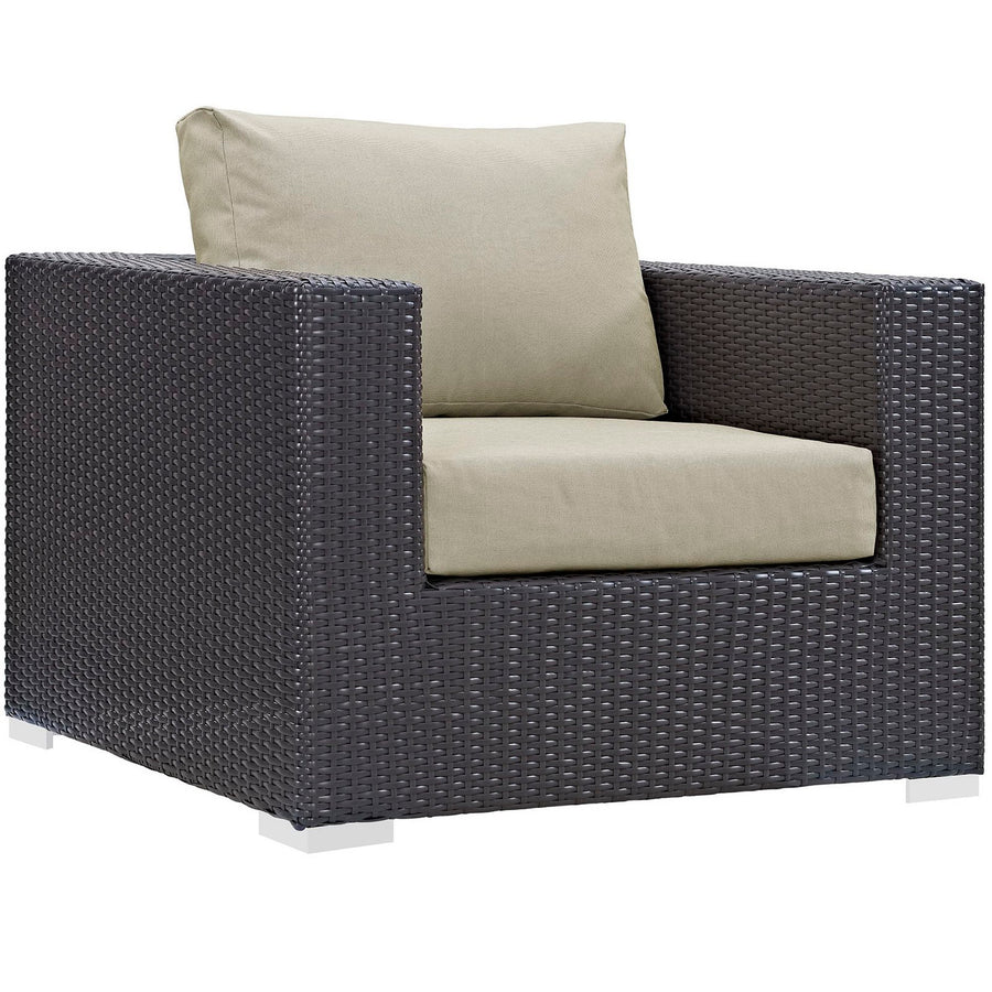 Sienna 10 Piece Outdoor Patio Sectional Set in Espresso Beige