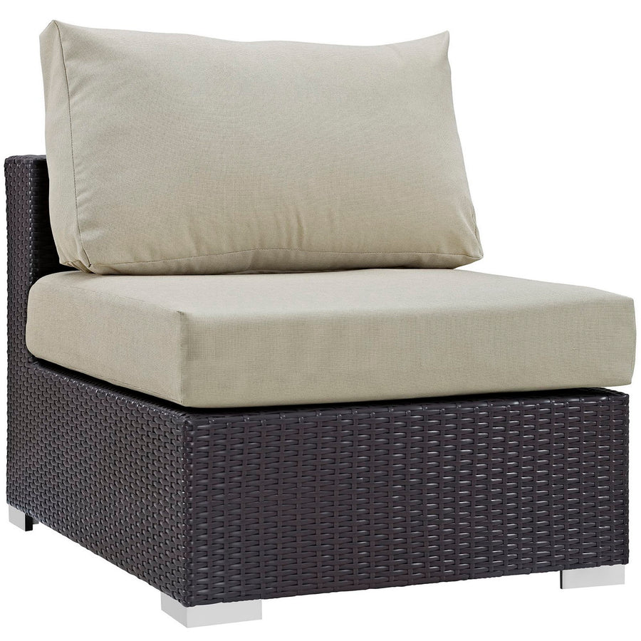 Sienna 10 Piece Outdoor Patio Sectional Set in Espresso Beige