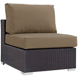 Sienna 10 Piece Outdoor Patio Sectional Set in Espresso Mocha