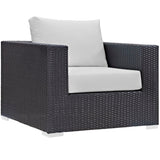Sienna 10 Piece Outdoor Patio Sectional Set in Espresso White